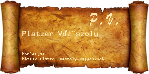 Platzer Vászoly névjegykártya